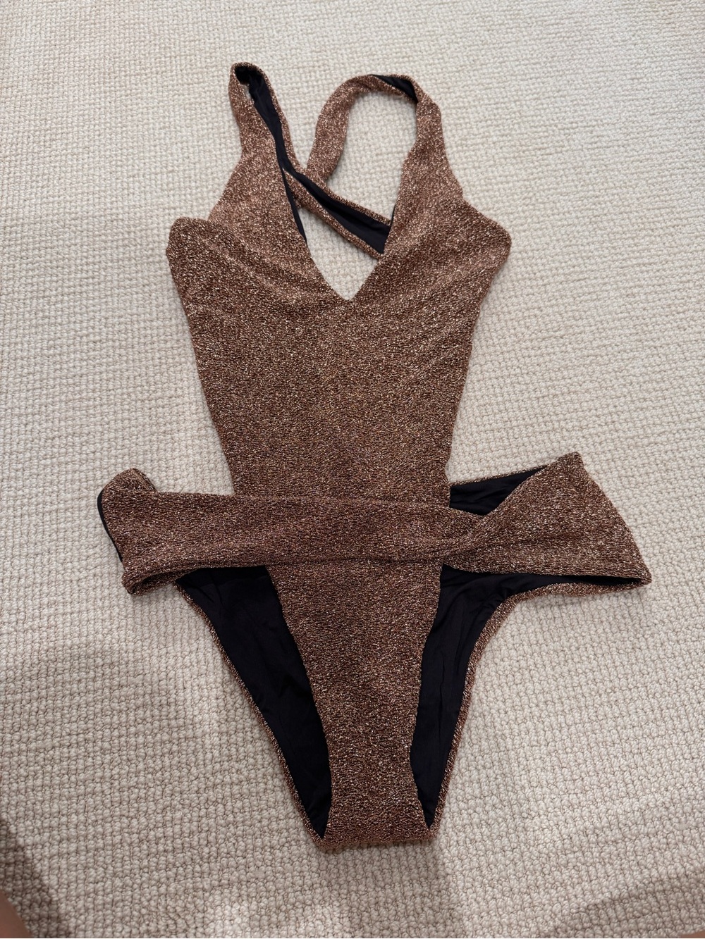 Devon Windsor Bronze Glitter One-Piece Swimsuit